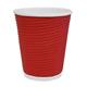 Fiesta Recyclable Coffee Cups Ripple Wall Red 225ml / 8oz (500 Pack)