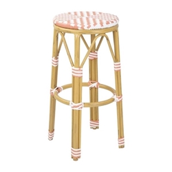 Bolero Parisian Style PE Rattan Bar Stools Coral (2 Pack)