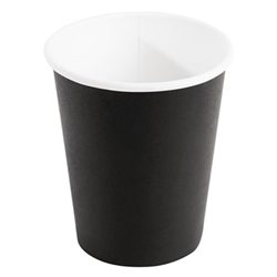 Fiesta Recyclable Coffee Cups Single Wall Black 225ml / 8oz (50 Pack)