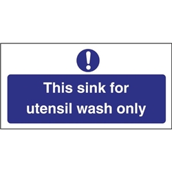 Vogue Utensil Wash Only Sign