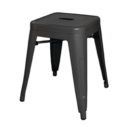 Bolero Bistro Steel Low Stool Black (4 pack)