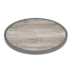 Bolero Fibre Glass Round Table Top Wood Effect 580mm