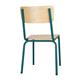 Bolero Cantina Side Chairs with Wooden Seat & Backrest Teal (4 Pack)
