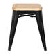 Bolero Bistro Low Stools with Wooden Seat Pad Black (4 pack)