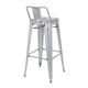 Bolero Bistro Galvanised Steel High Stool with Backrest (4 pack)