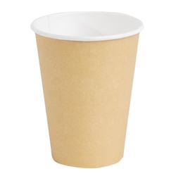 Fiesta Recyclable Coffee Cups Single Wall Kraft 340ml / 12oz (50 Pack)