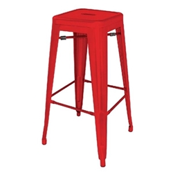 Bolero Bistro Steel High Stool Red (4 pack)