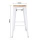 Bolero Bistro High Stools with Wooden Seatpad White (4 pack)