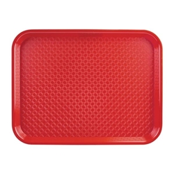 Olympia Kristallon Polypropylene Fast Food Tray Red Large 450mm
