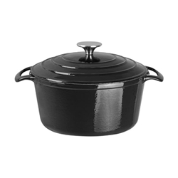 Vogue Black Round Casserole Dish 4Ltr