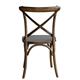 Bolero Wooden Dining Chair with Metal Cross Backrest Walnut Finish (2 pack)