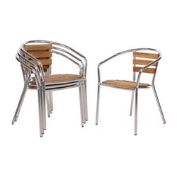 Bolero Aluminium and Ash Chairs (4 pack)