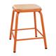 Bolero Cantina Low Stools with Wooden Seat Pad Orange (4 pack)