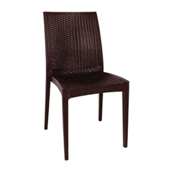 Bolero PP Rattan Bistro Side Chairs Brown (4 Pack)