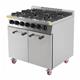Buffalo 6 Burner Gas Oven Range with Castors