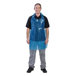 Disposable Polythene Bib Aprons Blue (100 Pack)