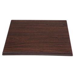 Bolero Pre-drilled Square Tabletop Dark Brown 600mm