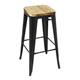 Bolero Bistro High Stools with Wooden Seat Pad Black (4 pack)