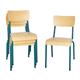 Bolero Cantina Side Chairs with Wooden Seat & Backrest Teal (4 Pack)