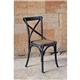 Bolero Wooden Dining Chair with Cross Backrest Black Wash Finish (Box 2)