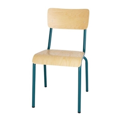 Bolero Cantina Side Chairs with Wooden Seat & Backrest Teal (4 Pack)