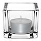Olympia Glass Tealight Holder Square Clear (6 Pack)