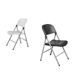Bolero Foldaway Utility Chairs Black (2 pack)