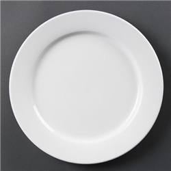Olympia Whiteware Wide Rimmed Plates 280mm (6 Pack)