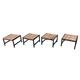Bolero Steel and Acacia Low Bar Stools (4 pack)