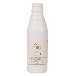 Simply White Chocolate Topping Sauce with Hazelnut Flavouring 1kg