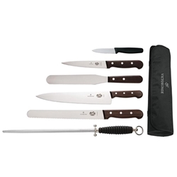Victorinox 6-Piece Rosewood Knife Set with 25cm Chef Knife & Wallet