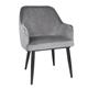 Bolero Lia Velvet Effect Chairs Grey (2 Pack)