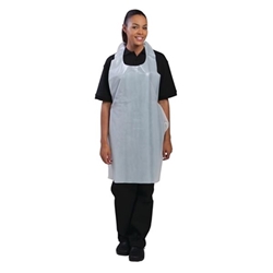 Disposable Polythene Bib Aprons White (100 pack)