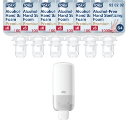 Tork Alcohol-Free Foam Sanitiser 1000ml (Pack of 6) 520202 - FREE Soap Dispenser