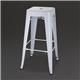 Bolero Bistro Galvanised Steel High Stools White (4 pack)