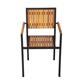 Bolero Steel & Acacia Armchair (Pack of 4)