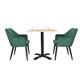 Bolero Lia Velvet Effect Chairs Dark Green (2 Pack)