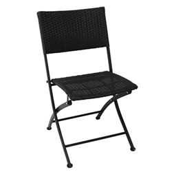 Bolero PE Wicker Folding Chair Set (2 pack)