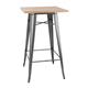 Bolero Bistro Bar Table with Wooden Top Gun Metal