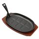 Olympia Cast Iron Oval Sizzler with Wooden Stand 28cm
