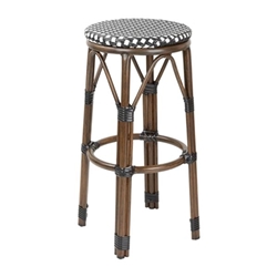 Bolero Parisian Style PE Rattan Bar Stools Black Dot Mix (2 Pack)