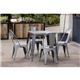 Bolero Bistro Steel Side Chairs Grey (4 pack)