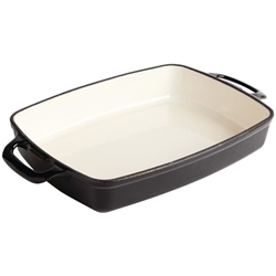 Vogue Black Rectangular Cast Iron Dish 2.8Ltr