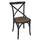 Bolero Wooden Dining Chair with Cross Backrest Black Wash Finish (Box 2)