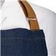 Southside Short Length Bib Apron Denim Blue with Tan Ties