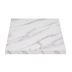 Bolero Pre-Drilled Square Table Top Marble Effect 600mm
