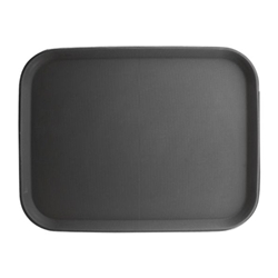 Olympia Kristallon Polypropylene Rectangular Non-Slip Tray Black 457mm