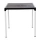 Black Square Table with Aluminium Legs 750mm