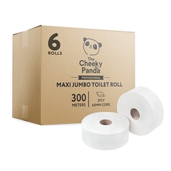 Cheeky Panda Professional 2-Ply Bamboo Maxi Jumbo Toilet Roll 300m (Pack of 6) PFMAXJRL6