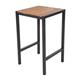 Bolero Square Steel and Acacia Bar Table 600mm